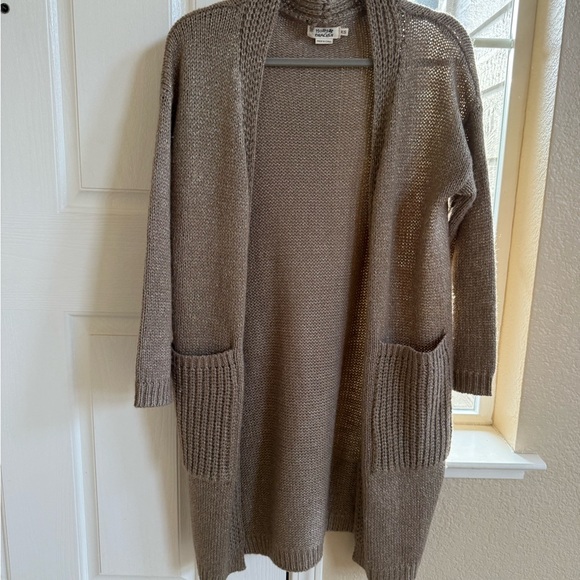 Anthropologie Sweaters - Anthropologie Molly Bracken Camel/ Taupe Open-Front Cardigan XS